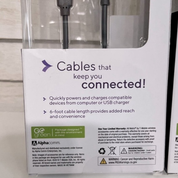 NIB Metro by T-Mobile Dual Port Car Charger & 2 Charging Cables PRICE FIRM - Picture 3 of 6